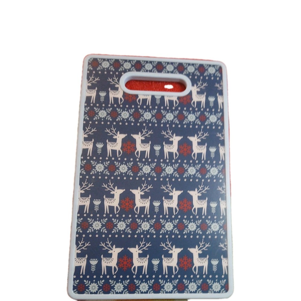 CORE kitchen reindeer red snowflake Cutting Board.