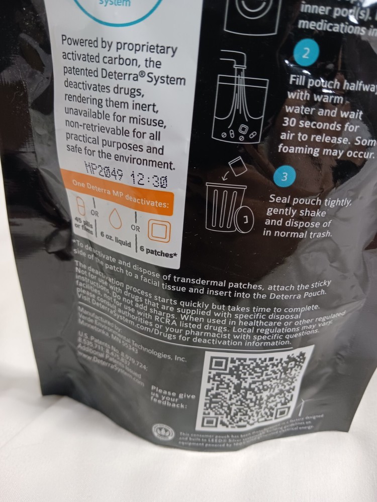 Deterra Drug Deactivation System & Disposal New Sealed
