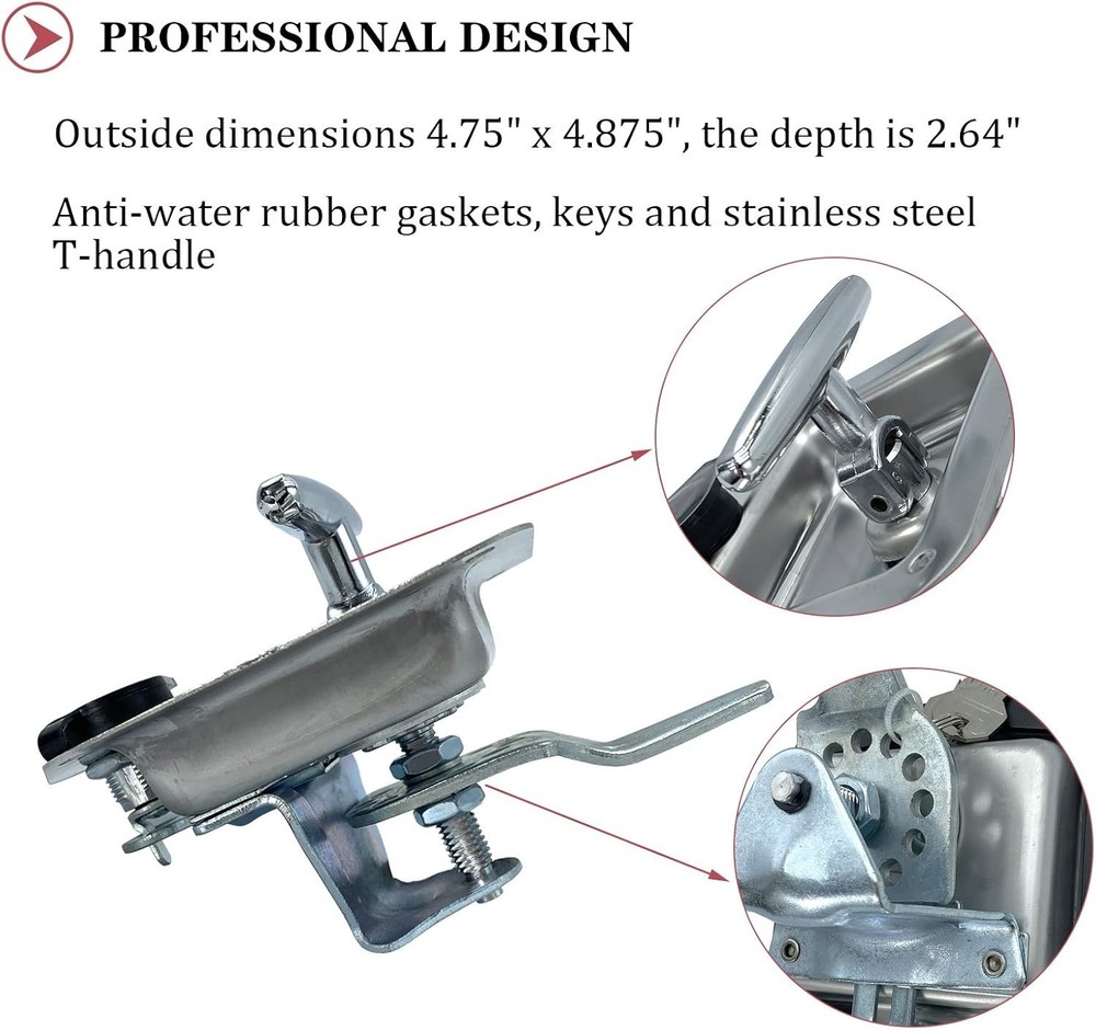 2 Pcs L8815 Tool Box Latch T Handle Latches with 2Pcs Toolbox Latch, Silver