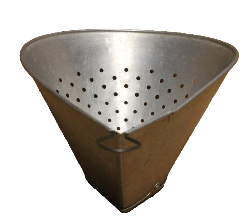Vintage Teardrop Colander Sieve Strainer Hanging Loop Riveted Base MCM