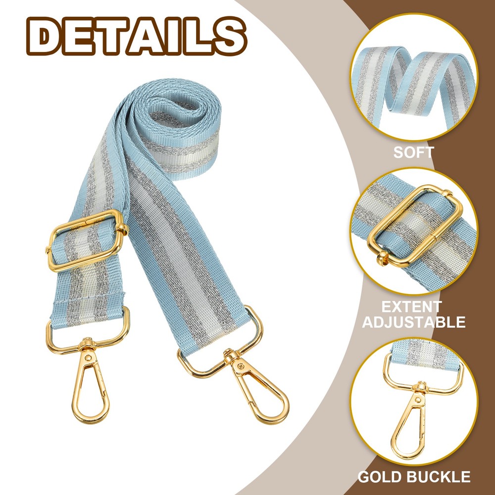 Purse Strap Wide Shoulder Strap Adjustable Crossbody Bag Straps Light Blue