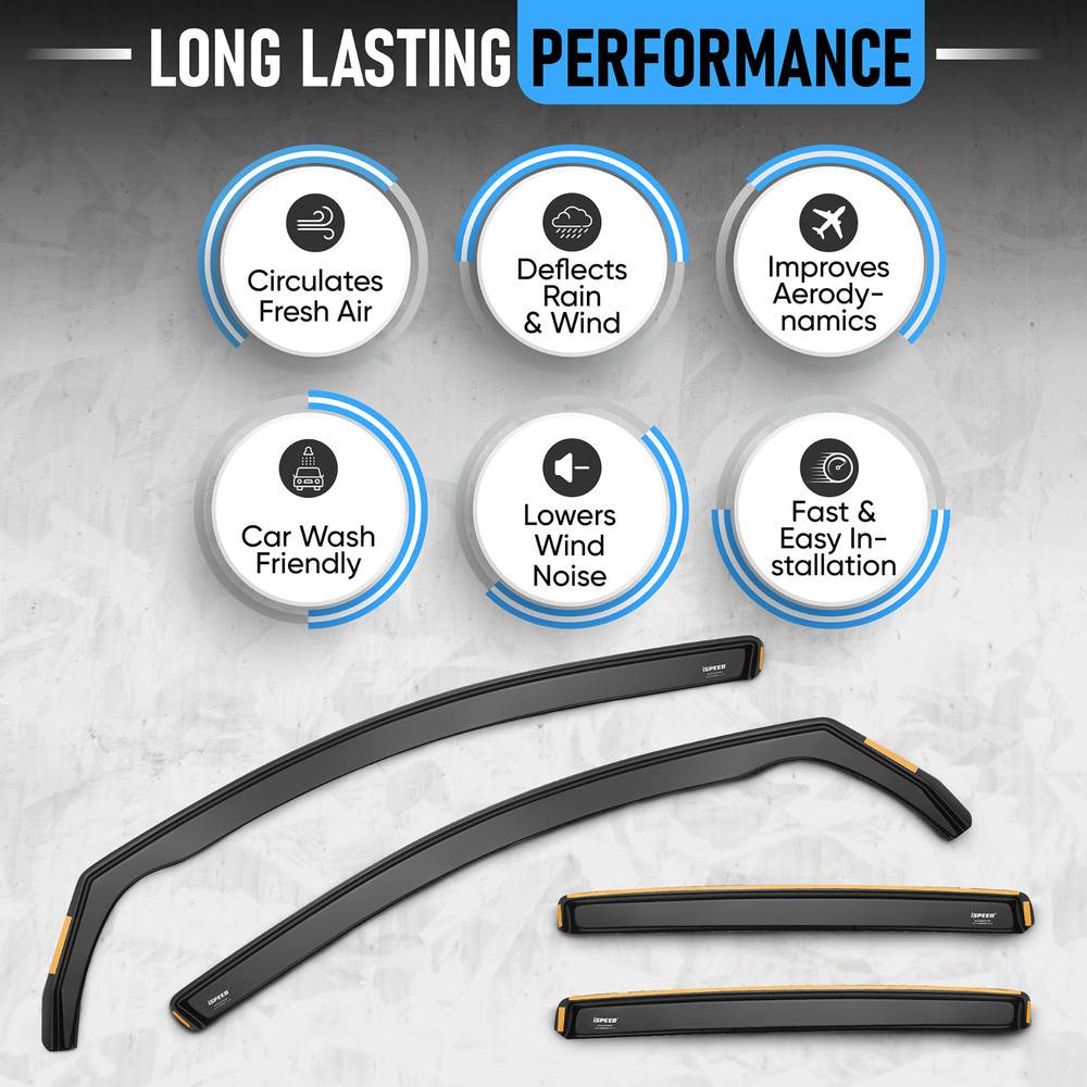 ISPEED Wind Deflectors for VW Amarok Double Cab 2009-2020 4pc Set Accessories