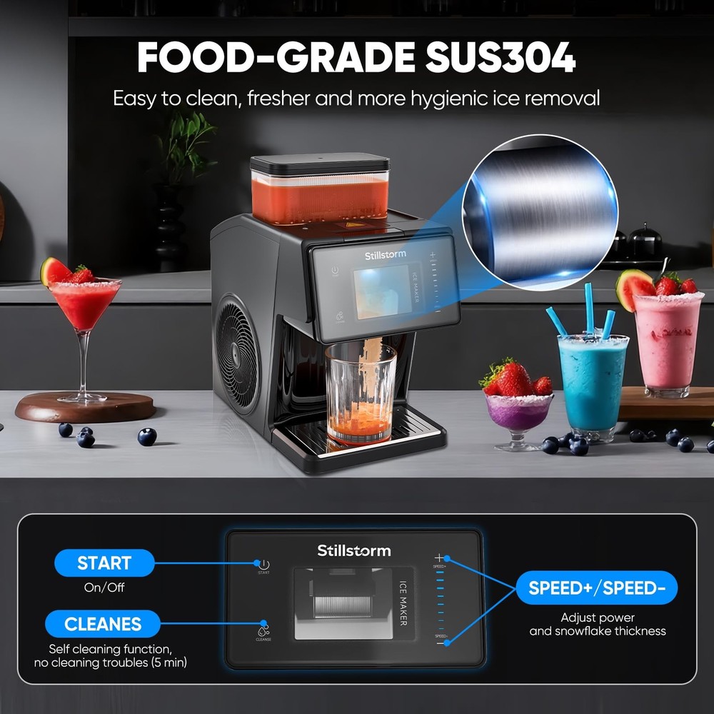 Shaved Ice Machine Snow Cone Maker No Ice Needed，Snowflake Machine with Rapid...