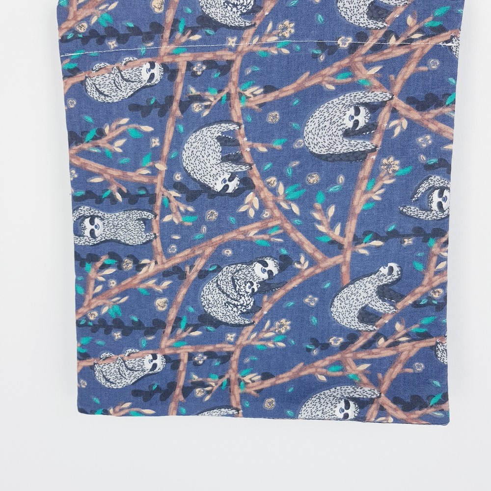 Peg Bag Handmade Navy Blue Sloth Print Lined Laundry Clothes Peg Holder
