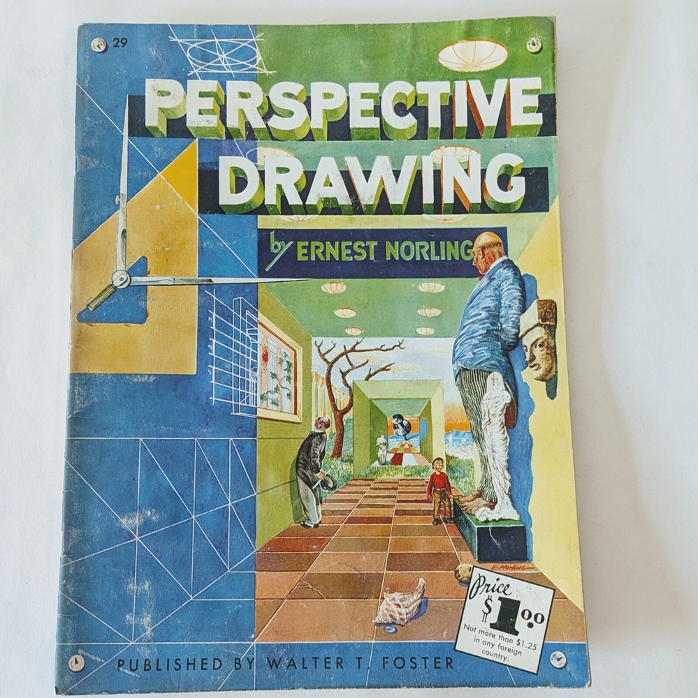 vintage art book perspective drawing