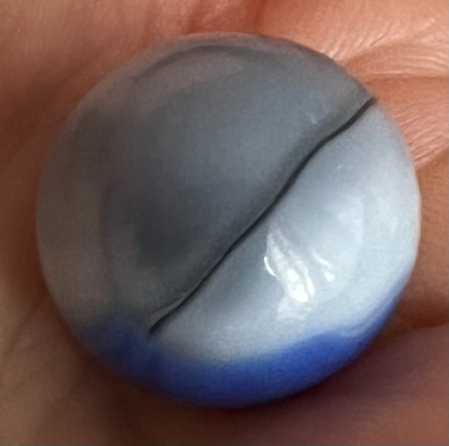 Vitro Agate Conqueror Patch Blue Horsehair Marble .63"