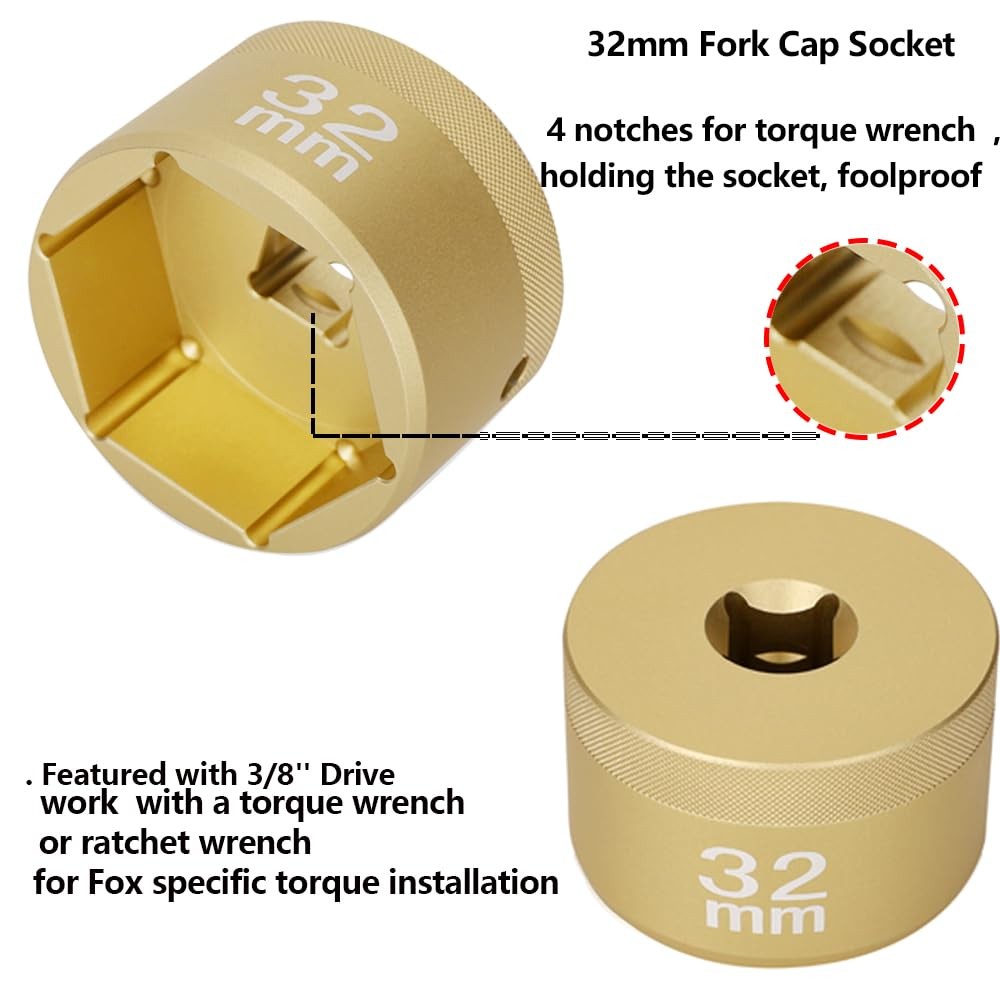 32mm Top cap socket Fork Socket Chamferless Flat for Fox 36 One Size