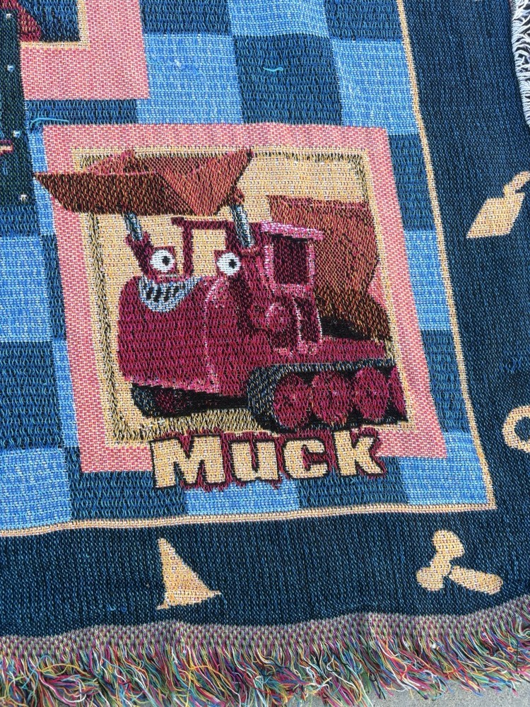 Bob the Builder Throw Blanket Roley Scoop Dizzy Muck Blue Construction