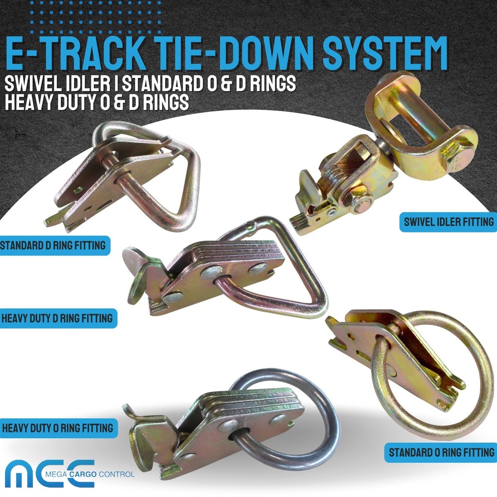 10 Pack E Track 2" D Ring Tie Down Fitting for Enclosed Trailer Tie Down Strap