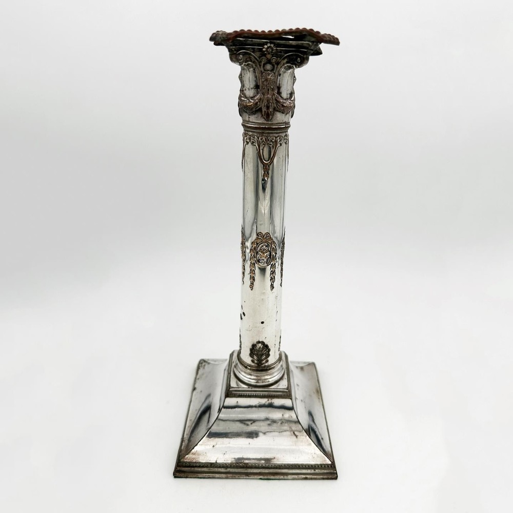 GEORGE III COLUMN CANDLESTICK OLD SHEFFIELD PLATE c1780