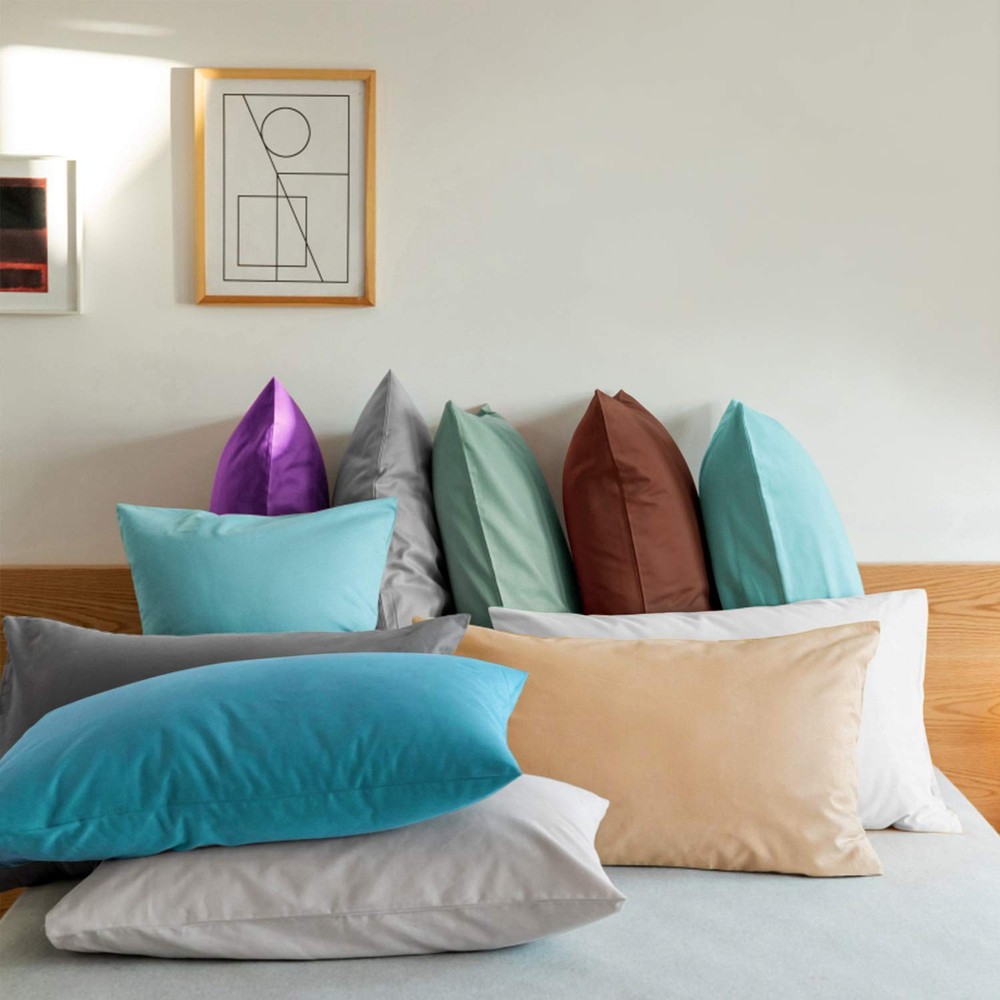 Microfiber Pillow Covers, Standard Size, Wrinkle Resistant, Sea Green