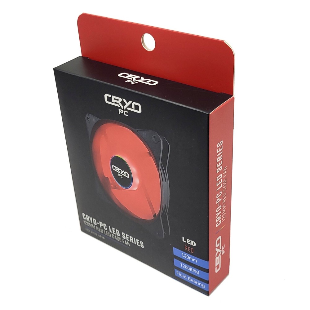 120mm Computer Case Fan LED, 3pin + Molex, LED Static Color Cooling, Cryo-PC