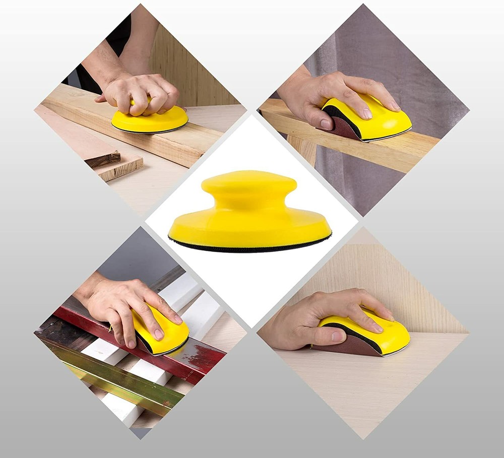 2PCS 5 in Mouse Round Hand Sander Sanding Block Tools Hook Loop Disc Backing Pad