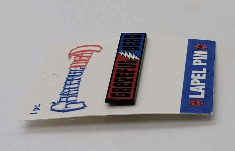 🎸 Grateful Dead Lightning Bolt Rectangle Logo Enamel Pin