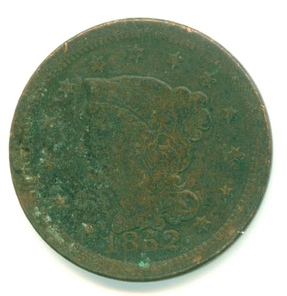1852 1c Braided Hair Large Cent