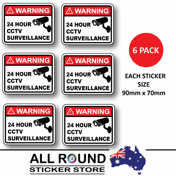 Warning Stickers Security camera surveillance warning-CCTV 12-pack