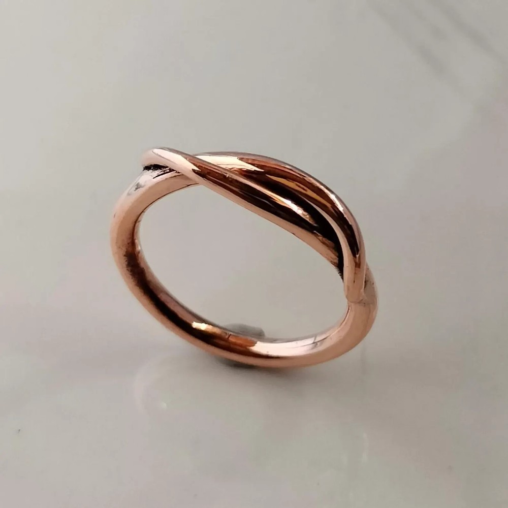 Solid Pure Copper Minimalist Healing Ring, Handmade, Unisex, Plain Band