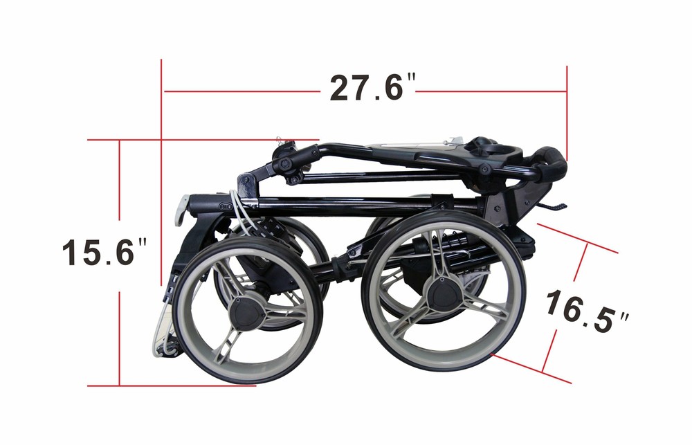 QWIK-FOLD 4 Wheel Folding Push Pull Golf Cart - Foot Brake - 1 Second Open/Close