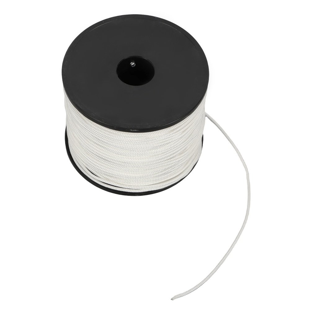 1/8" × 500' White Nylon Rope Sturdy Spool Solid Braid Rope Abrasion Resistance