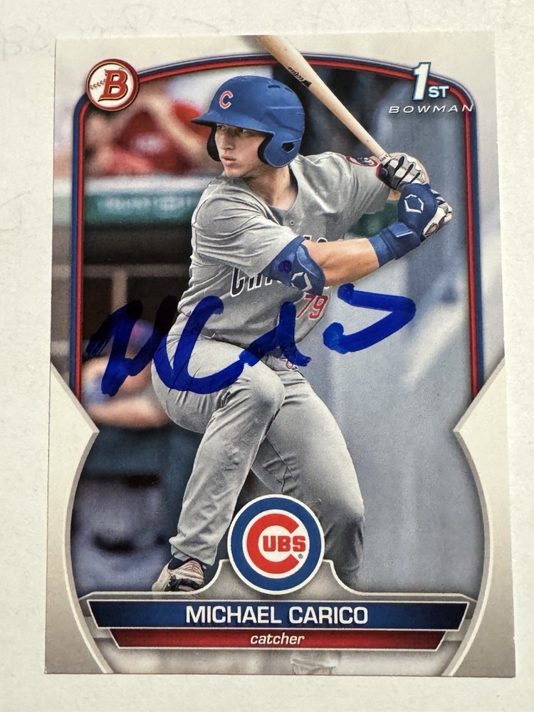 2023 BOWMAN DRAFT MICHAEL CARICO BD-170 SIGNED CARD