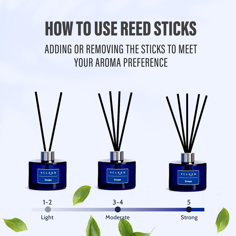 Xcleen Reed Diffuser, 6.7 Oz Escape Scented Diffuser with Sticks, Long Lastin...