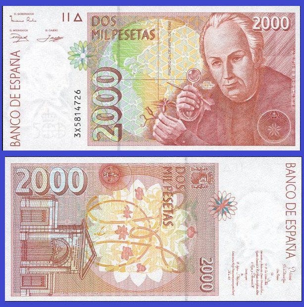 Espana Spain 2000 pesetas 1992 *  Copy