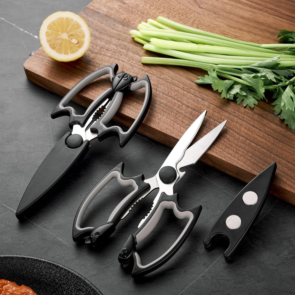 Kitchen Scissors All Purpose 2 Pack - Halloween Goth Cute Kitchen Shears - He...