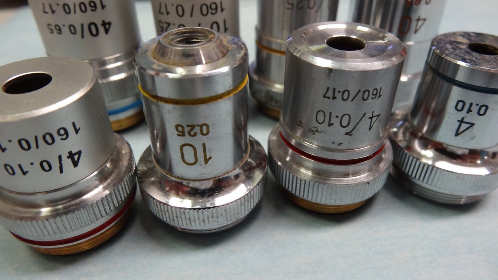 Lot of 8 Microscope Objectives