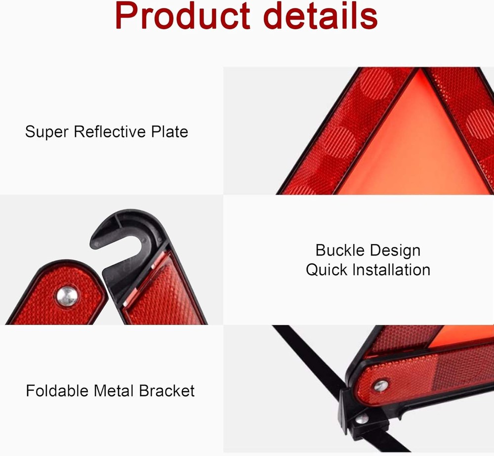 Triple Warning Triangle Cone Emergency Warning Three-Piece Set