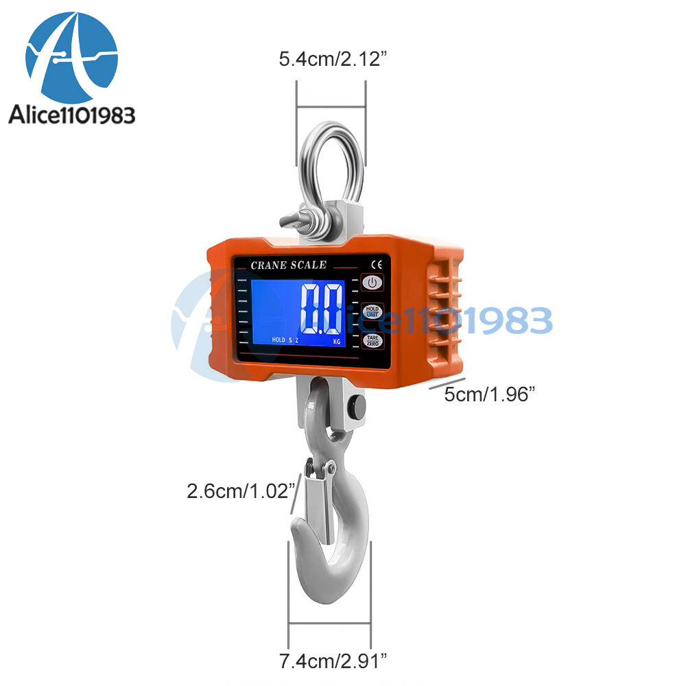 LCD Digital Crane Scale Heavy Duty Electronic Hook Hanging Scale 1000kg