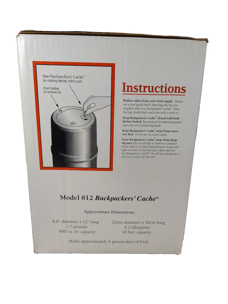 Backpacker's Cache - Bear Proof Container, Bear Resistant Food Storage Open Box