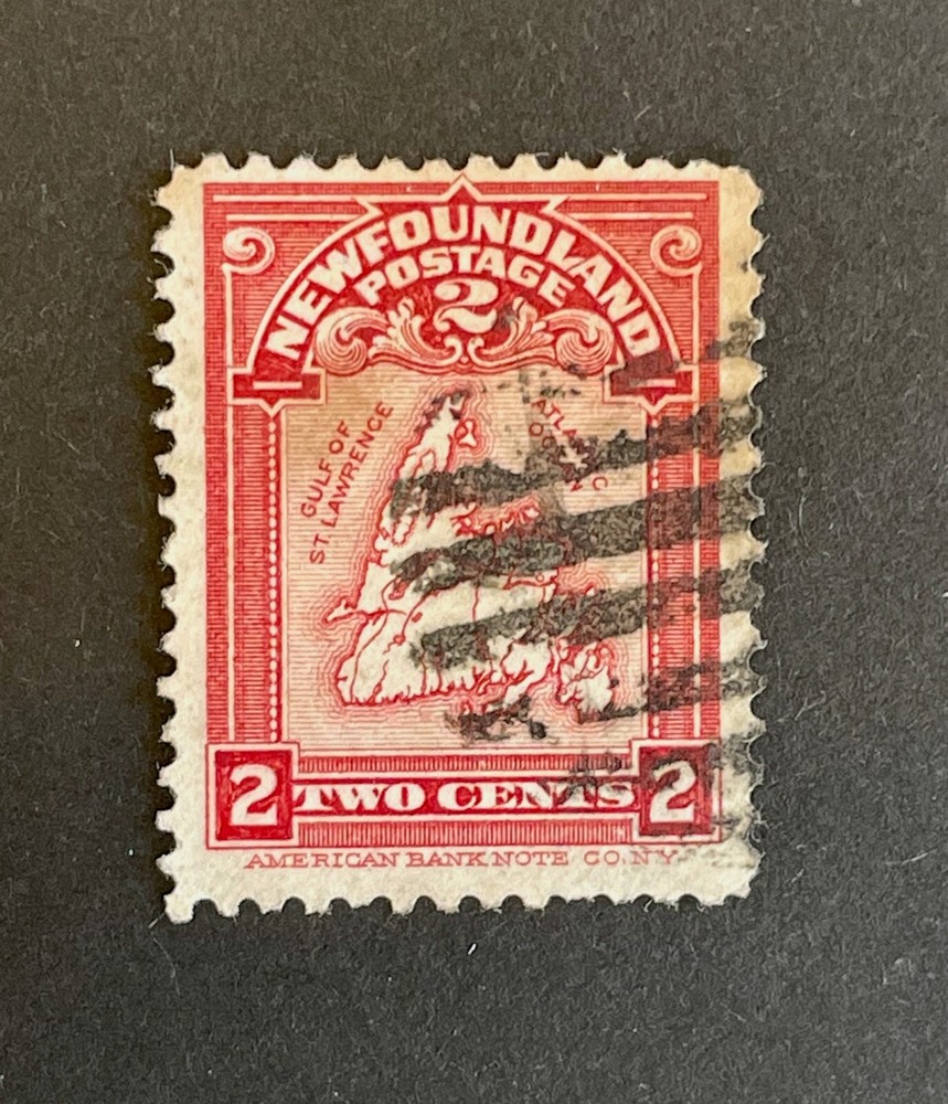 Newfoundland 86 2c Map used previously hinged 1908