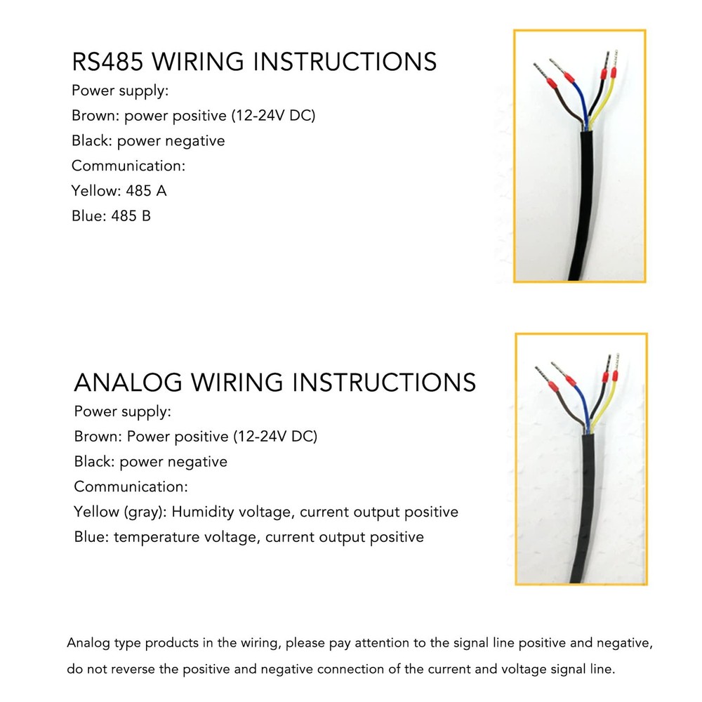 Temperature Humidity Transmitter Sensor, RS485 Modbus Wall Mounted, Analog...