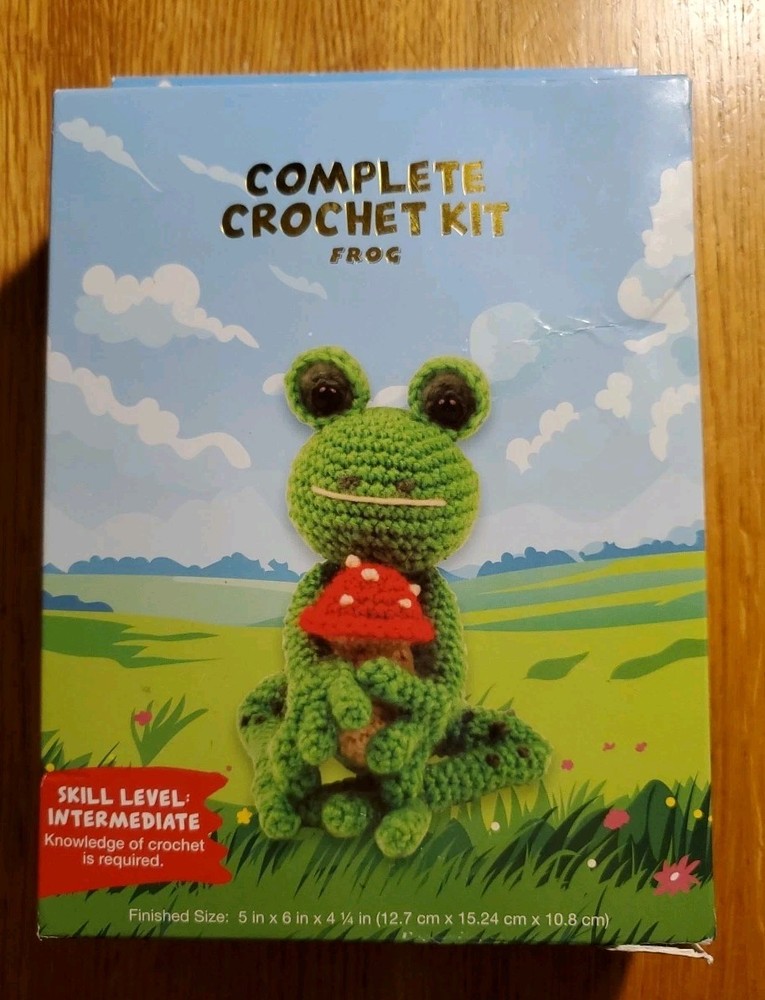 Needle Creations Complete Crochet Kit DIY Easter Frog Intermediate Skill Level