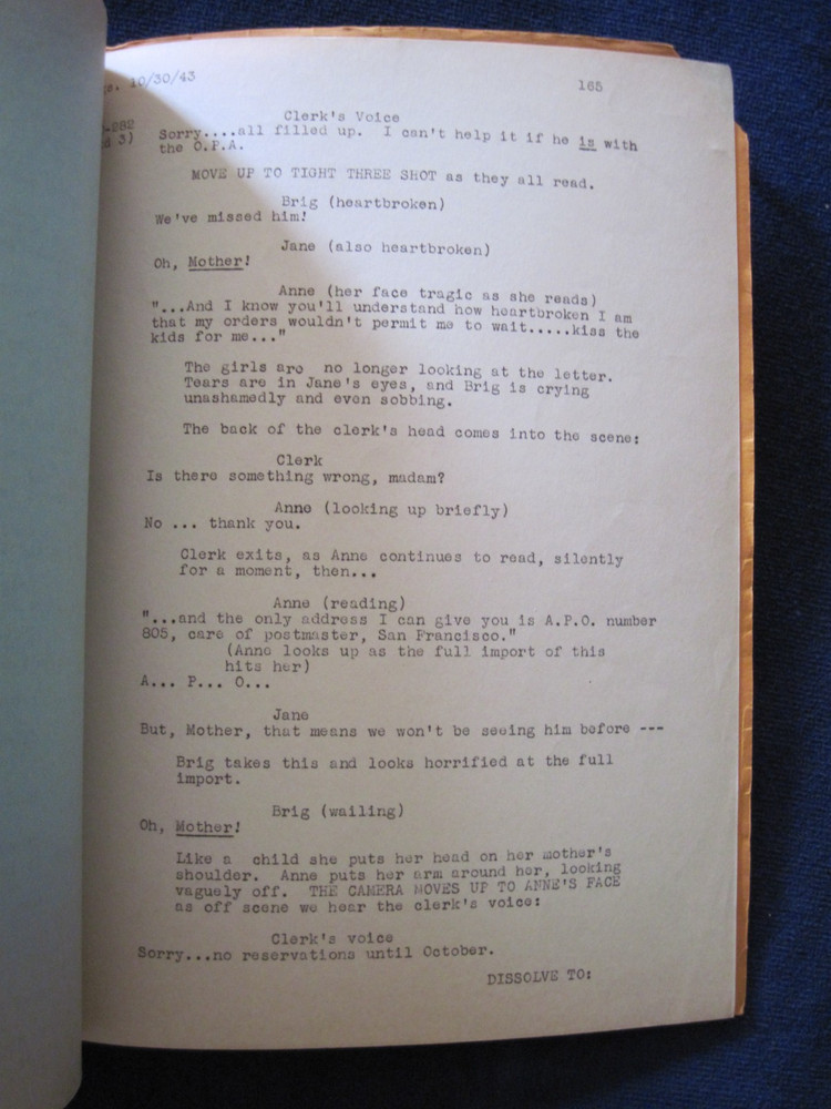 ORIGINAL UNFINISHED WORKING SCRIPT 'SINCE YOU WENT AWAY' by JEFFREY DANIEL