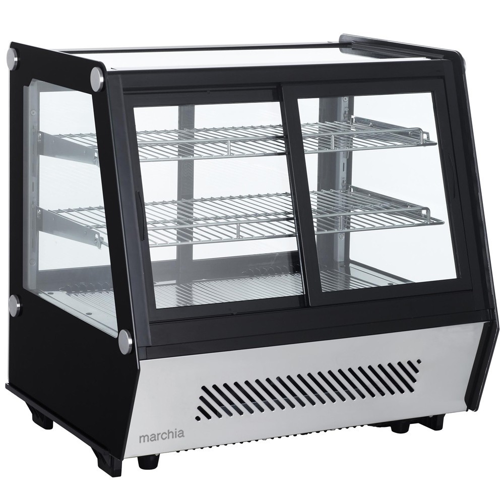 28” Refrigerated Countertop Display Case, Front & Rear Access, Black