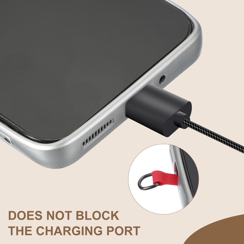 12pcs Phone Tether Tab, Universal t Shape Phone Lanyard Patch, Black