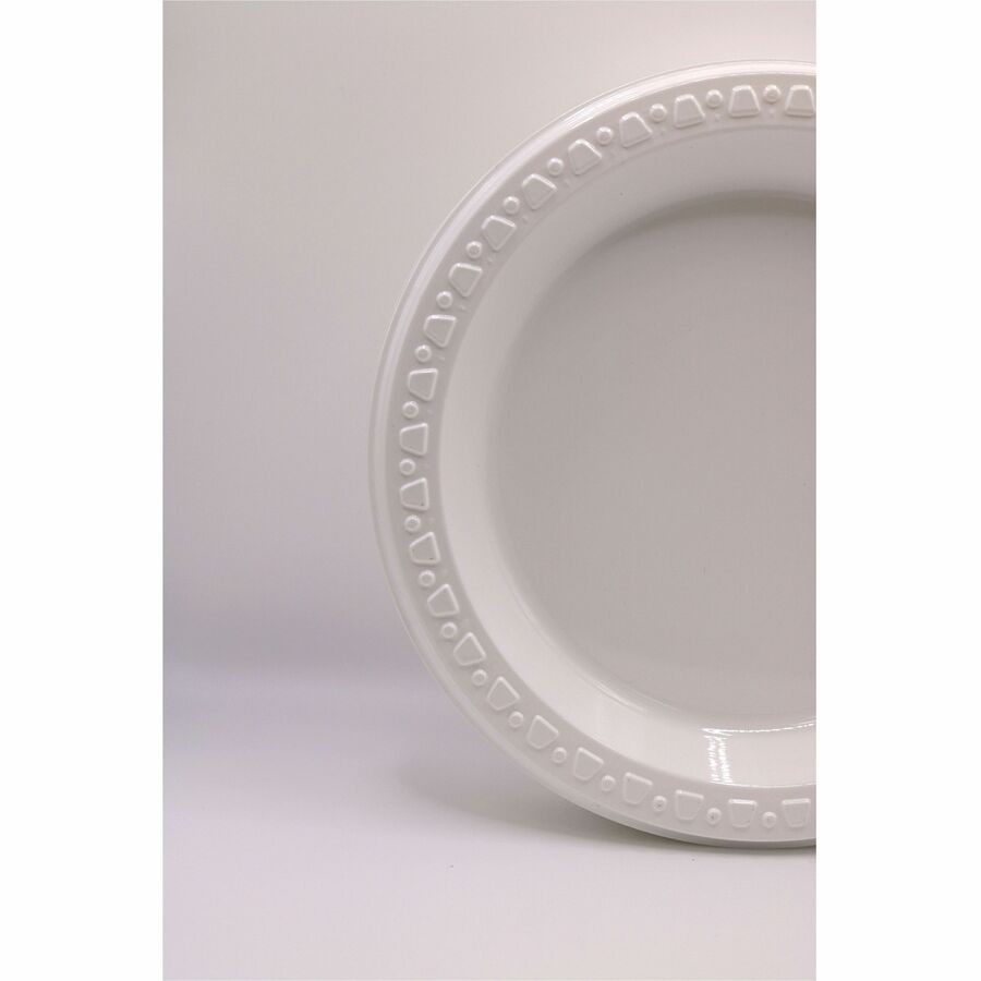 Tablemate 6644WH Plastic Plate 6" Diameter White 125/pack