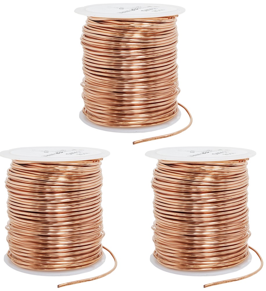 3 Pack 1 £ 16 Gauge Bare Copper Wire, 126'/Spool, Soft, 2.10" Width 2.22" Tall