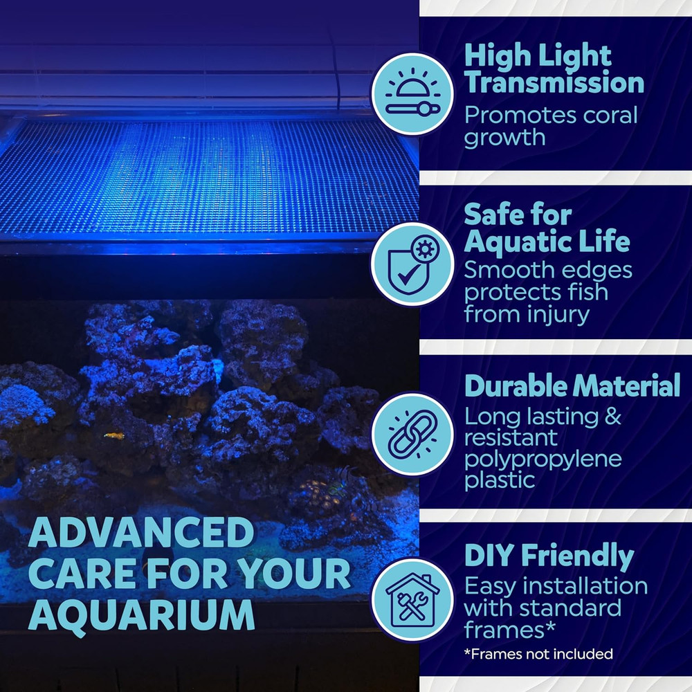 Clear Mesh Netting Material - 4'x5' - Plastic Mesh Screen Netting for Fish Aquar