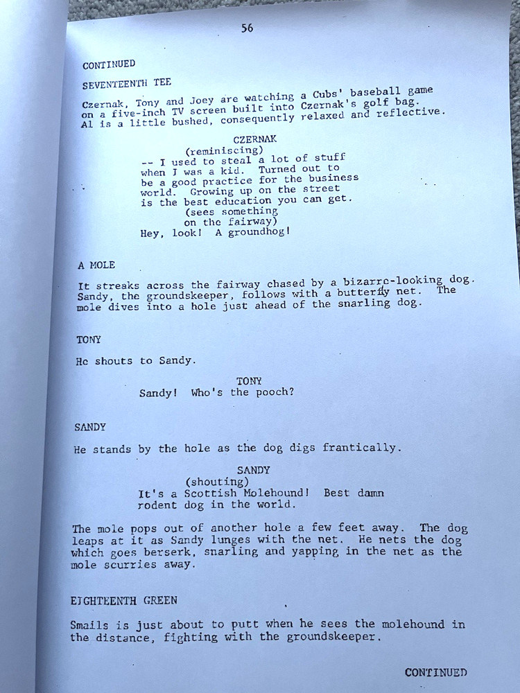 Caddyshack Film Screenplay / Script. Bill Murray, Chevy Chase.