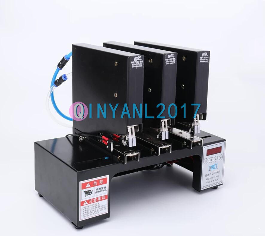 Three-head Pneumatic Stapler Electric Binding Machine Automatic Stapling Machine