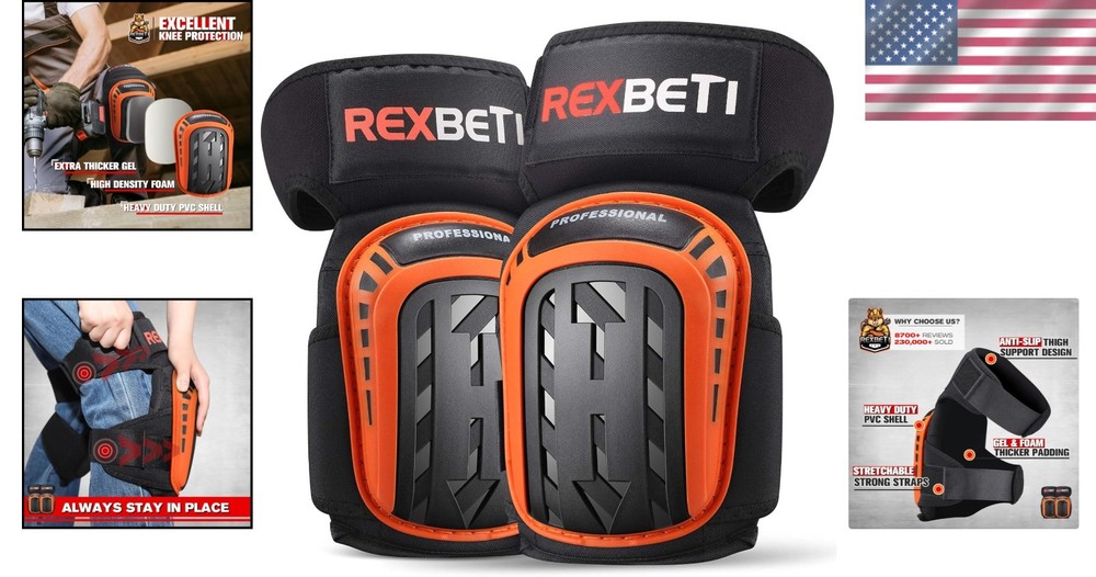 Professional Construction Knee Pads - Orange