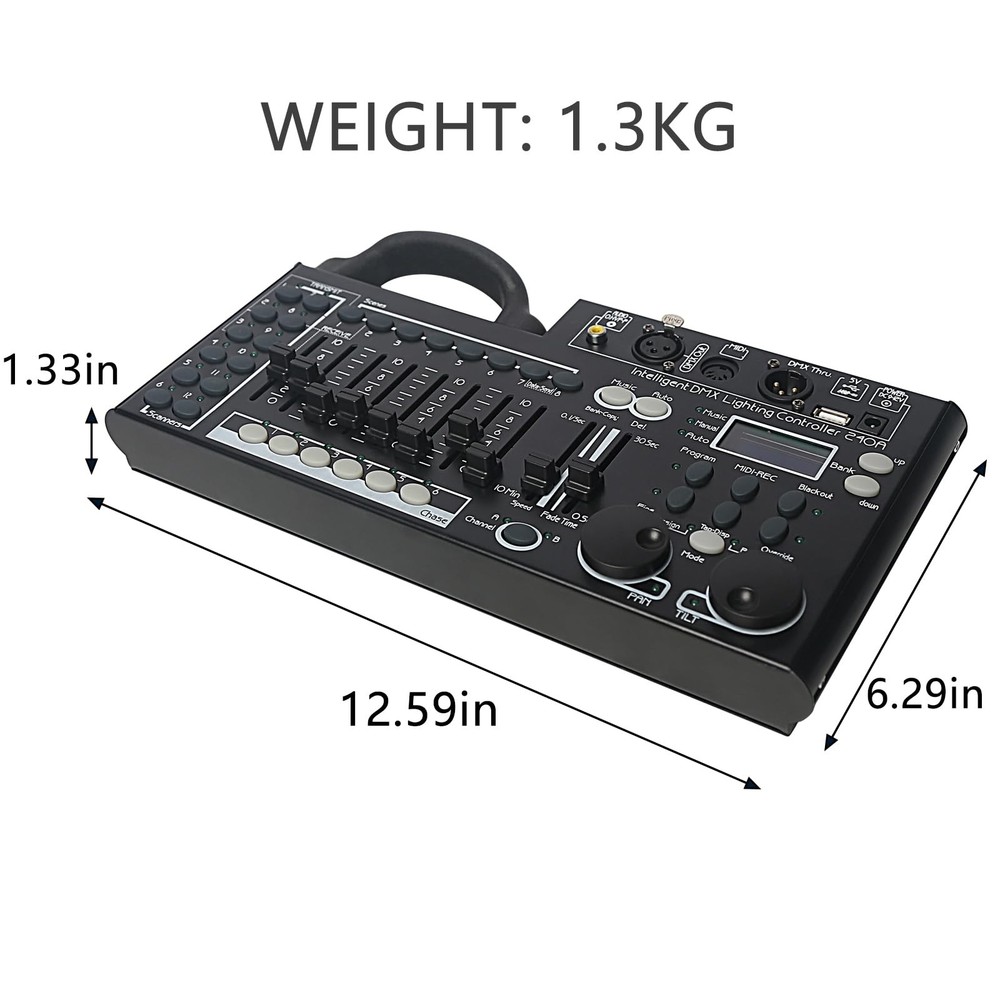 DMX Lighting Console, 240 Channels DMX 512 Controller for dj Lights, Equipped...