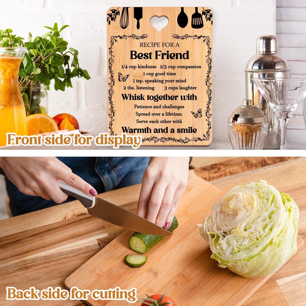 Friend Women Gifts "recipe For A Friend" Friend Cutting Board Gifts Bamboomade F