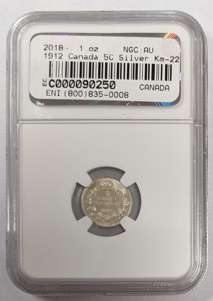 1912 Canada 5c NGC Unc Details