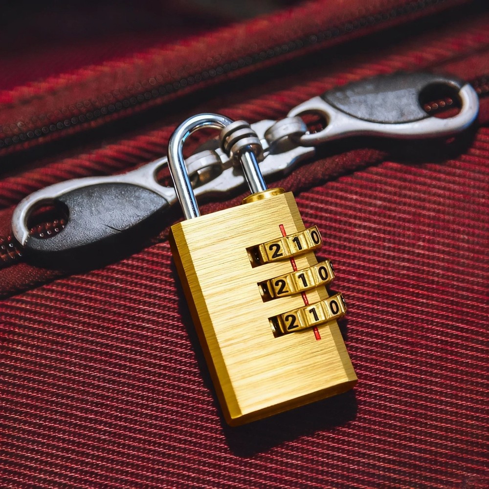 Brass Combination Lock 2.87", 3 Digit Resettable Combination Padlock Yellow