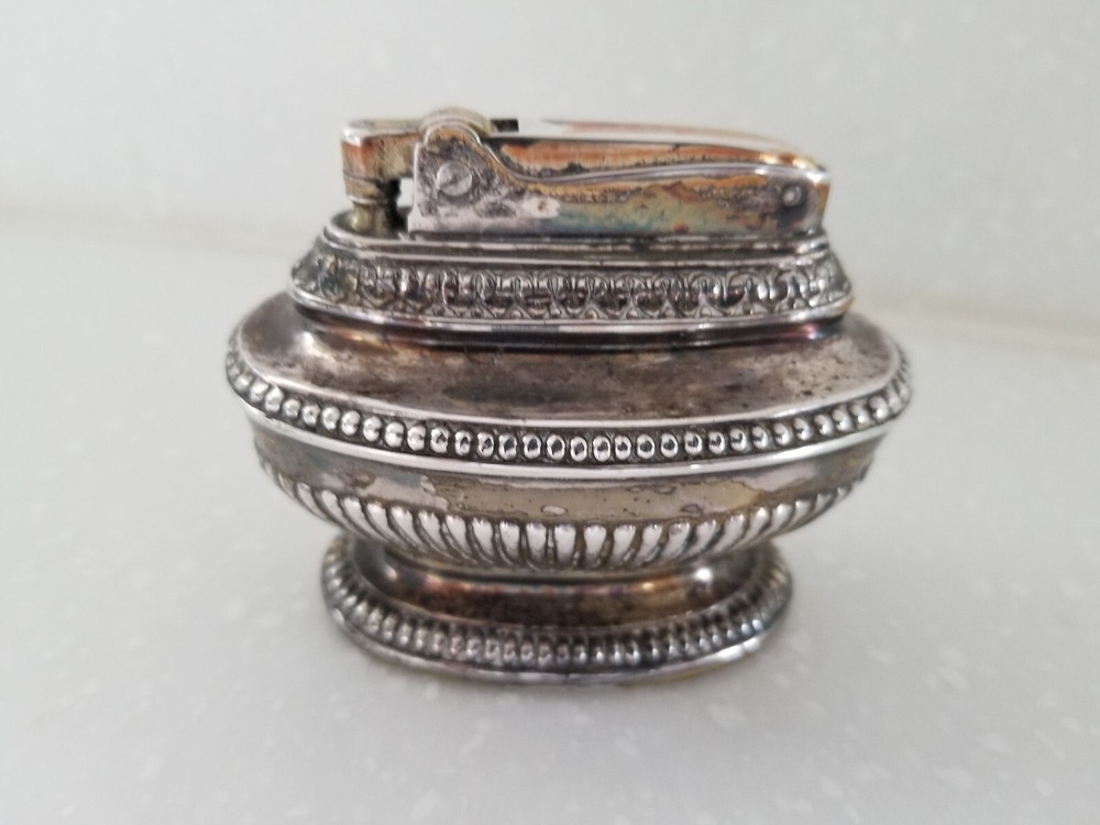 Vintage Queen Anne Silver Plated Table Lighter