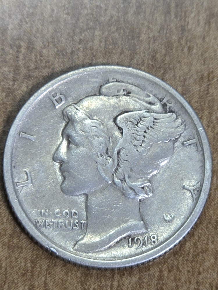 1918 Mercury Dime   XF Condition