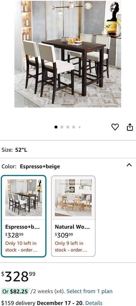 dining table set for 4